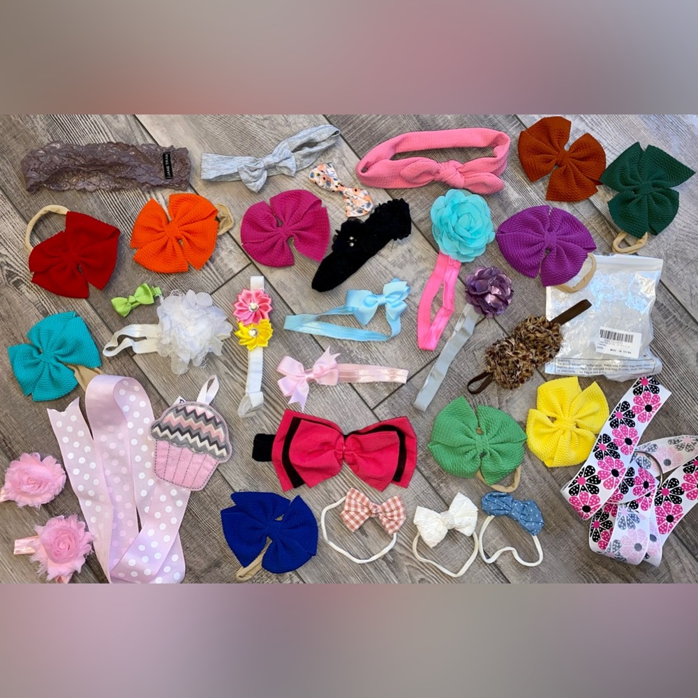 Huge Bundle Baby Bows Infant Headband Hair Bow Lot Handmade Etsy Boutique